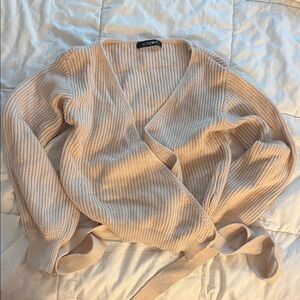 Cream Wrap Sweater
